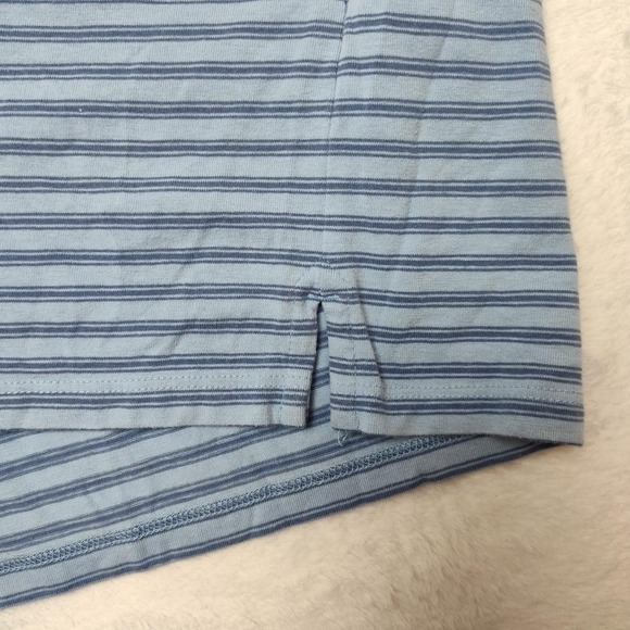 Vineyard Vines Edgartown Polo Shirt Mens Large Blue Stripe Pima Cotton Stretch - Picture 4 of 12
